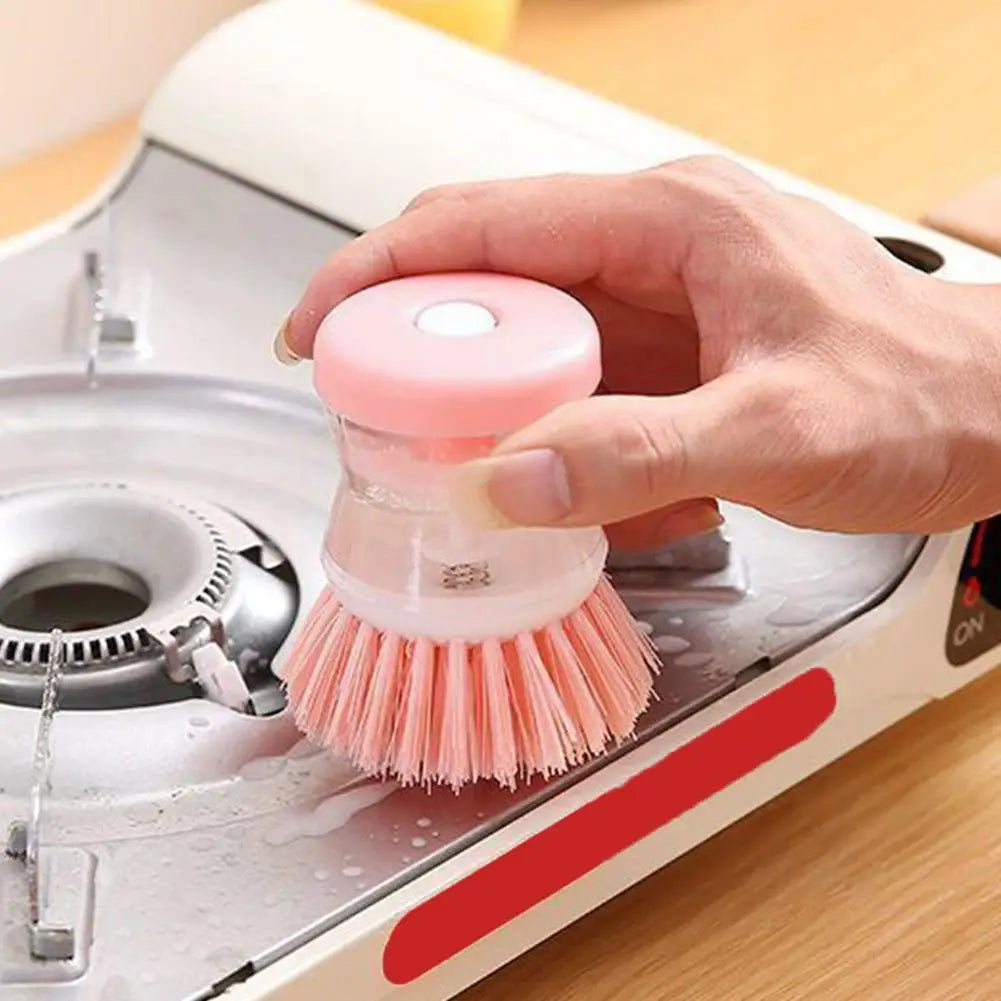 Kitchen Wash Pot Dish Brush With Dispenser Liquid Filling Does Not Hurt Pan Brushes Pressing Automatic Cleaning X8X5