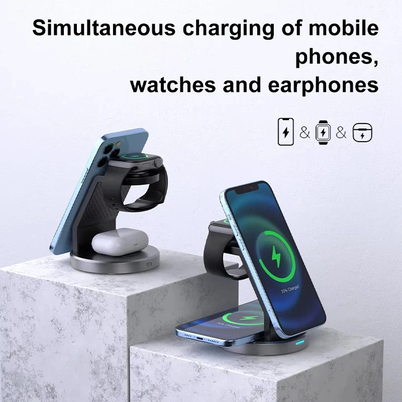 Wireless Charger Stand Mobile phone Holder For iPhone 16 15 14 13 iWatch 9 8 7 6 5 4  Ultra 1 2/se AirPods Fast Charging Station