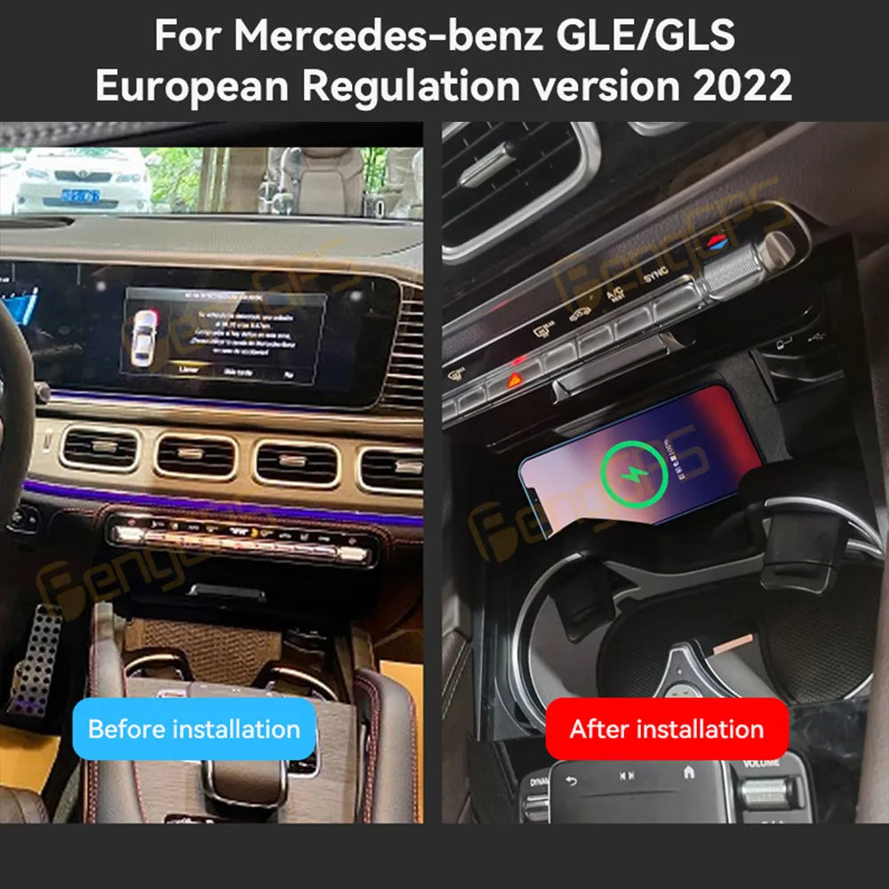 For Mercedes-Benz GLE GLS2022 European Version Dedicated Wireless Charger for Mobile Phone Fast Charging Wireless Endurance Tool