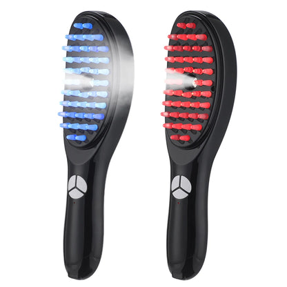 Nano Spray Electric Head Massage Comb Hair Growth Oil Liquid Applicator Blue Red Light Therapy Vibration Scalp Massager Brush