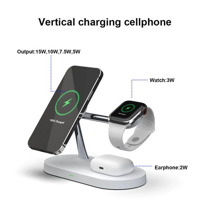 3 in 1 Wireless Charger For iPhone 14 13 12 Pro Max macsafe charger Fast Charging Station for iWatch 8 7 6 5 4 Airpods 2 3 Pro