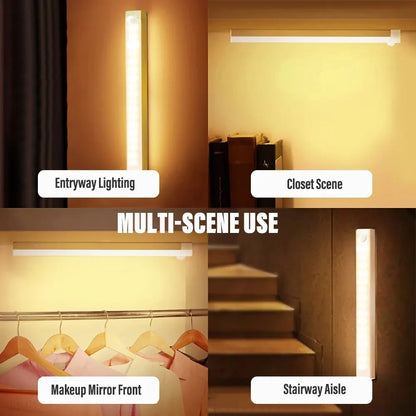 30CM/11.81inch Magnetic Smart Sensor Cabinet Light Rechargeable Night Light Home Closet Light Support Infinitely Dimmable