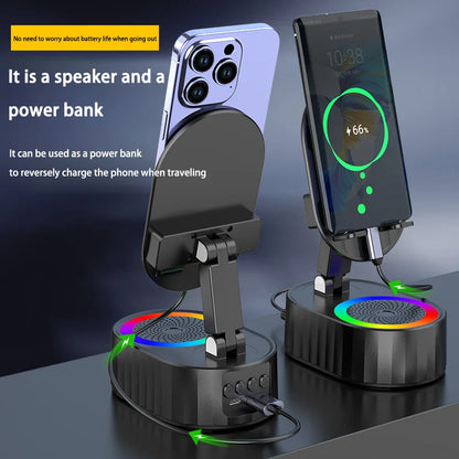 Smart Sensor Stand Speaker Home Wireless Bluetooth Speaker Office Vertical Flat Stand Charging 5-in-1