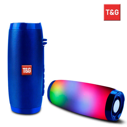 TG157 Portable Bluetooth Speaker LED Flashing Outdoor Waterproof Speaker Support TF Card USB Charge 1200mAh Subwoofer FM Radio