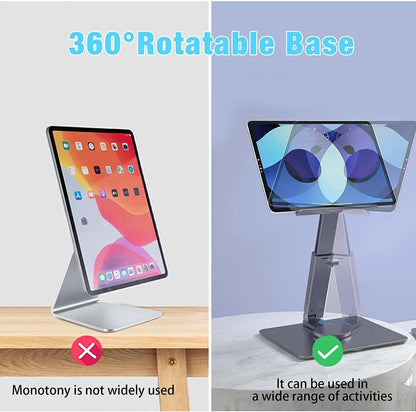 Aluminum Tablet Stand Desk Riser 360° Rotation Multi-Angle Height Adjustable Foldable Holder Dock For Xiaomi iPad Tablet Laptop