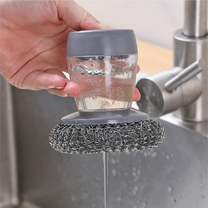 Utensils Portable Dispensing Tool Palm Pet Ball Pan Dish Brush Kitchen Soap With Dispenser Cleaning Washing Easy Use Scrubber