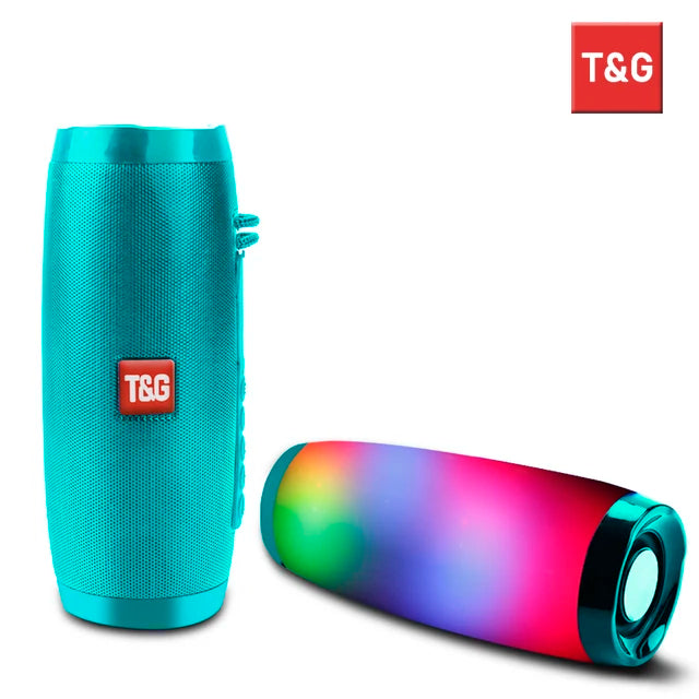 TG157 Portable Bluetooth Speaker LED Flashing Outdoor Waterproof Speaker Support TF Card USB Charge 1200mAh Subwoofer FM Radio