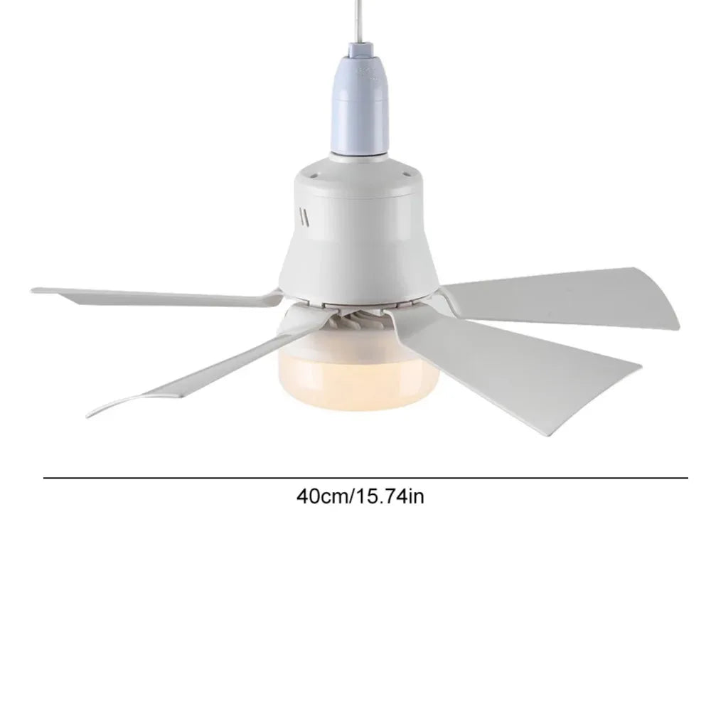 E27 Screw Head LED Fan Light Remote Control Three Color Dimming Detachable Fan Leaf for Kitchen Bedroom Smart Silent Use 85-265V