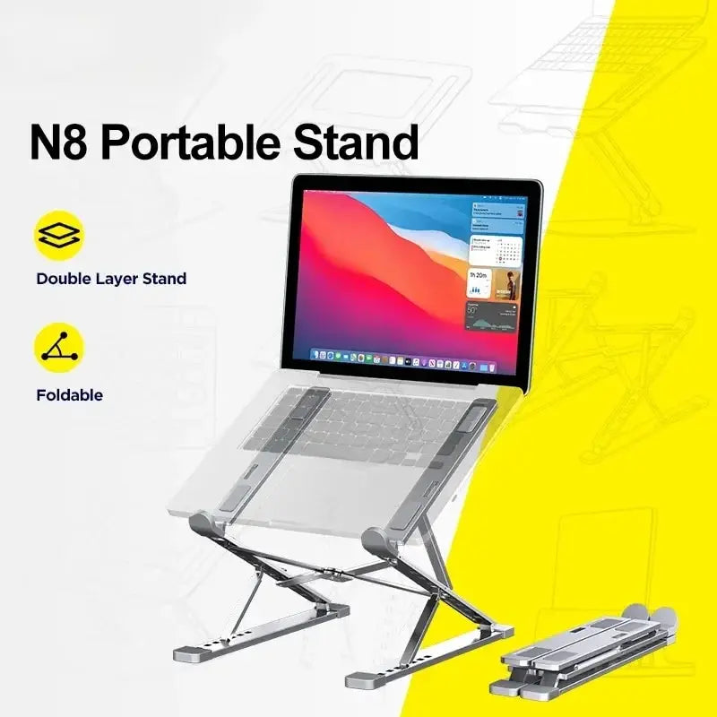 N8 Adjustable Portable Laptop Stand Aluminum for Macbook Tablet Notebook Stand Table Cooling Pad Foldable Laptop Holder