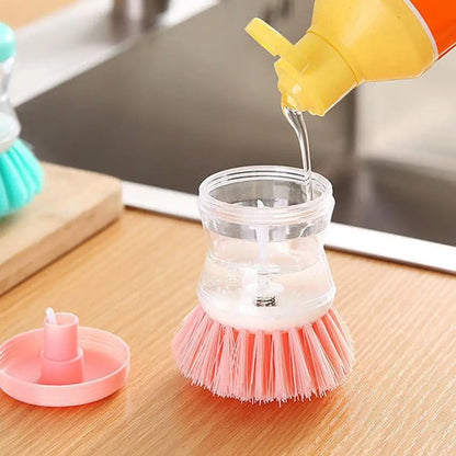 Kitchen Wash Pot Dish Brush With Dispenser Liquid Filling Does Not Hurt Pan Brushes Pressing Automatic Cleaning X8X5