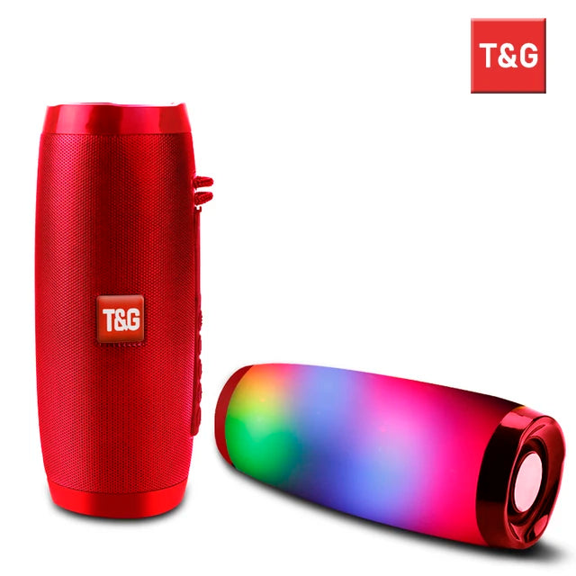 TG157 Portable Bluetooth Speaker LED Flashing Outdoor Waterproof Speaker Support TF Card USB Charge 1200mAh Subwoofer FM Radio