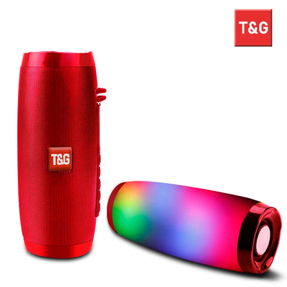 TG157 Portable Bluetooth Speaker LED Flashing Outdoor Waterproof Speaker Support TF Card USB Charge 1200mAh Subwoofer FM Radio