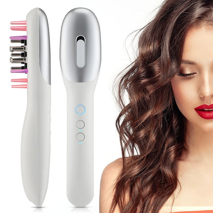 EMS Electric Massage Comb Vibration LED Blue Red Light Therapy Hair Massage Scalp Brush for Hair Growth Anti Hair Loss