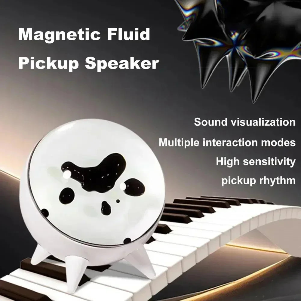 Dancing Ferrofluid Sound Visualizer with Music Rhythm Rechargeable Easy to Use Wireless Magnetic Pickup Music Speaker