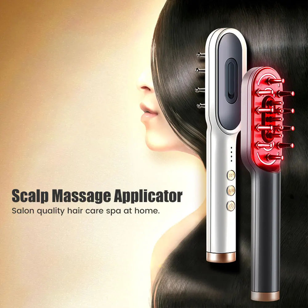 For Men Women Electric Hair Growth Comb Scalp Massager Brush EMS Anti Hair Loss Treatment Head Massage Tool with Led Red Light