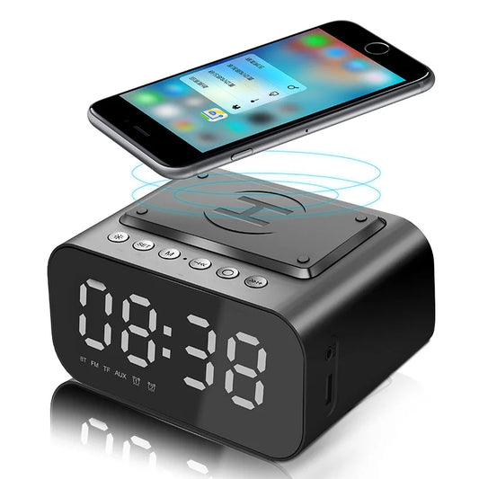 BT510 Wireless Bluetooth Speaker Charging 5W With LED Clock Alarm Function FM Radio Speaker